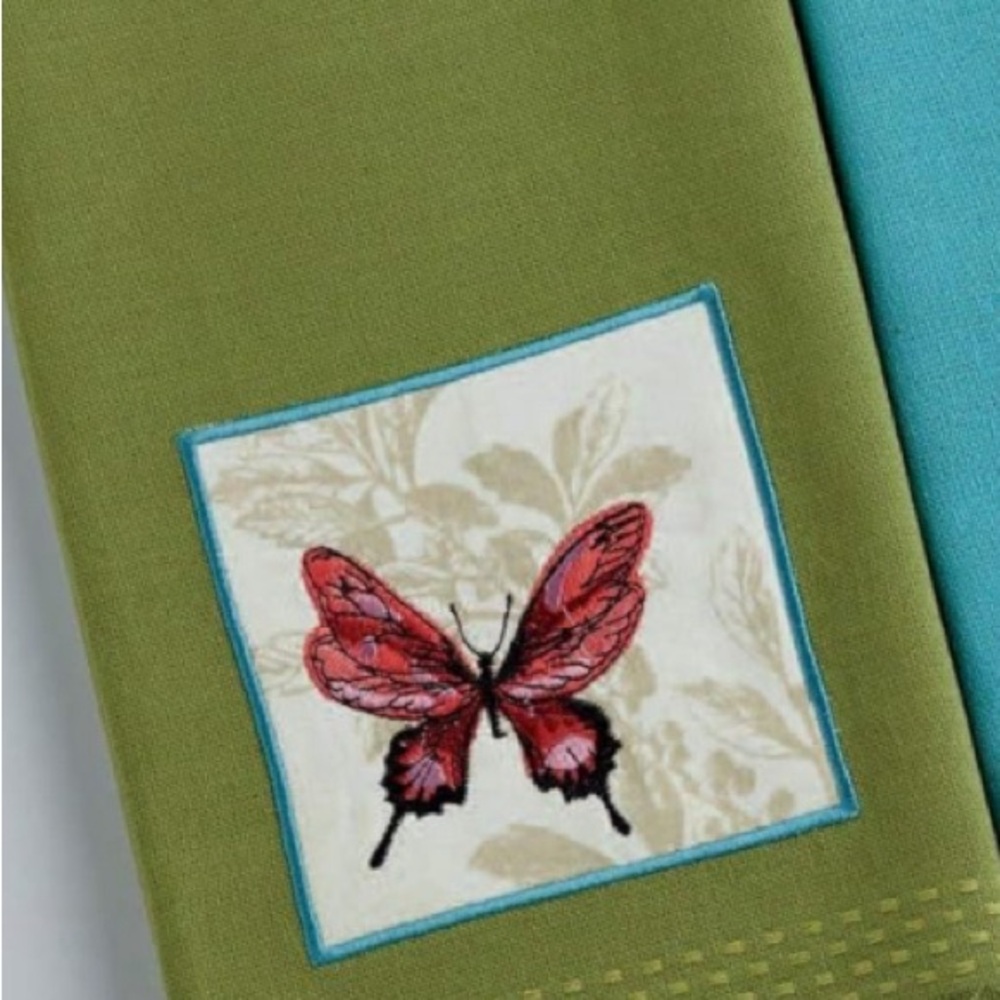 Design Imports DII Botanical Embellished Dish Towel - Butterfly